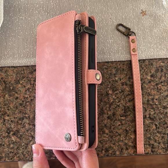 iPhone 13 Pro Max Rose Pink Phone Case Wallet - Picture 2 of 4